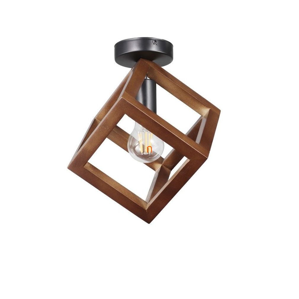 Lampa de tavan cu cuburi din lemn, culoare maro închis - Rhombus Klausen KL101051