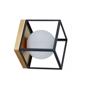   Aplică de perete negru-auriu cu soclu E27 - Fence Klausen KL101054