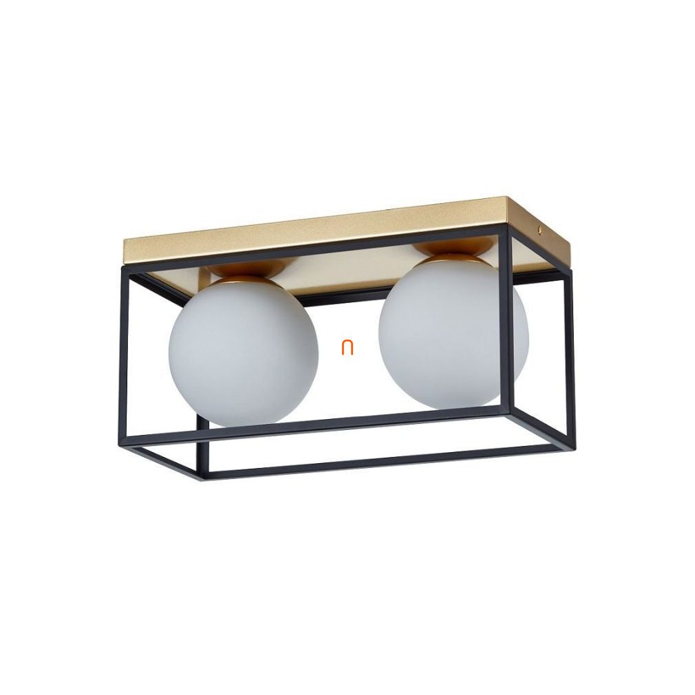 Lampa de tavan în culori negru-auriu, cu 2 socluri - Fence Klausen KL100055