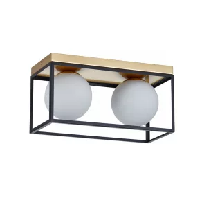   Lampă de tavan neagră cu 2 socluri E27 - Fence Klausen KL100055
