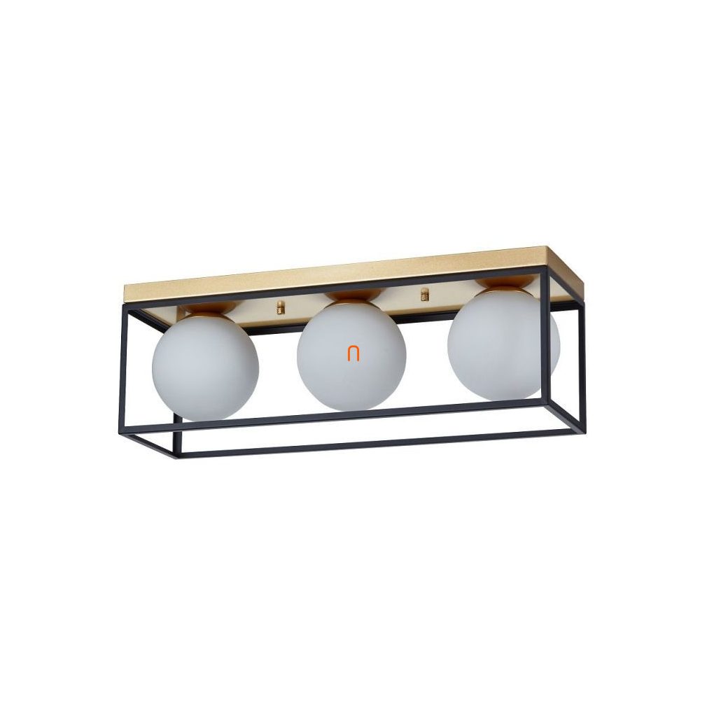 Lampa de tavan în culoare negru-auriu, cu 3 becuri - Fence Klausen KL100056