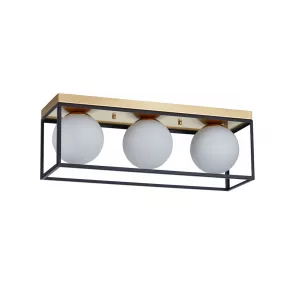   Lampă de tavan neagră cu 3 socluri E27 - Fence Klausen KL100056