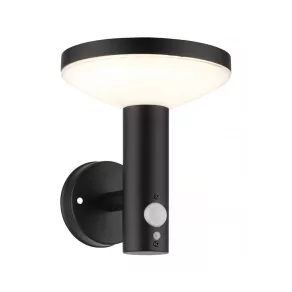   Lampă solară LED de perete, 4,4 W, 215 lm, lumină caldă, cu senzor de mișcare, negru - Klausen Shiny