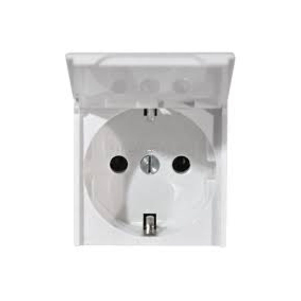 Legrand Program Mosaic 2P+F priză cu protecție pentru copii, capac cu arc, 2 m, alb (77219)