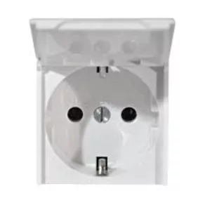   Priză LeGrand Program Mosaic 2P+F cu protecție pentru copii, capac cu fixare rapidă, cu arc, 2 m, albă - 77219