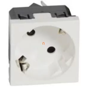   Priză Legrand Program Mosaic 2P+F (GYV) cu obturator de siguranță, albă - 77245