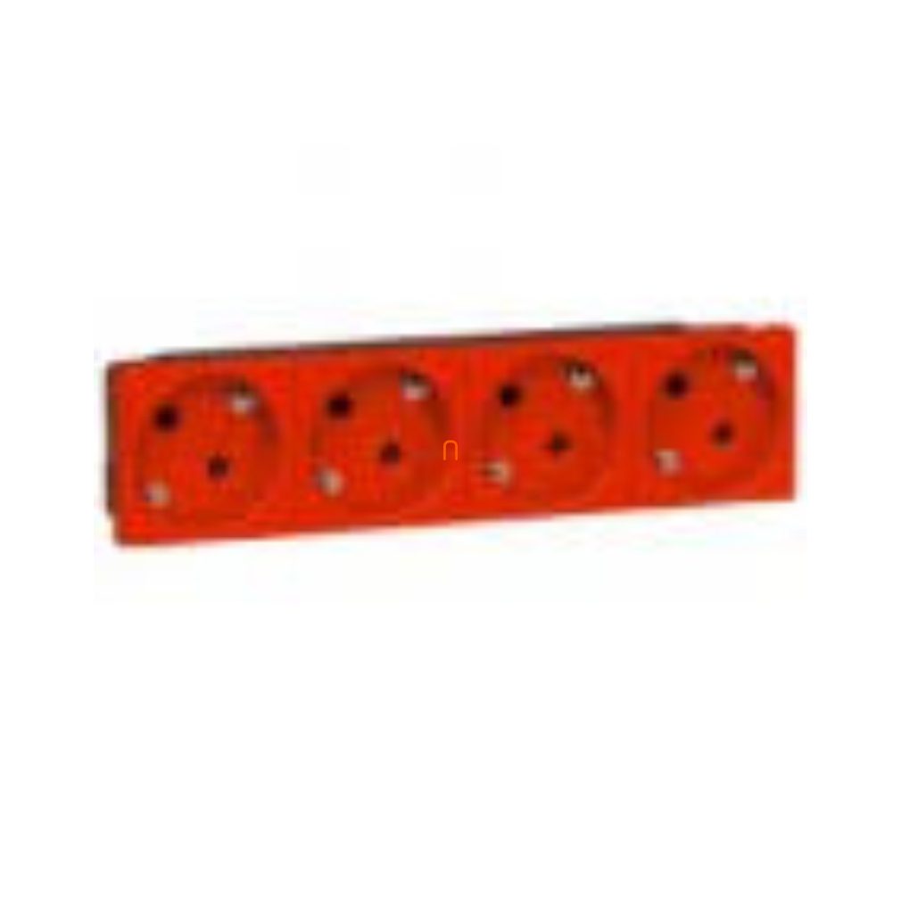 Legrand 077283 Mosaic 4x2P+F priză cu blocare, cu șină, cu arc, roșie