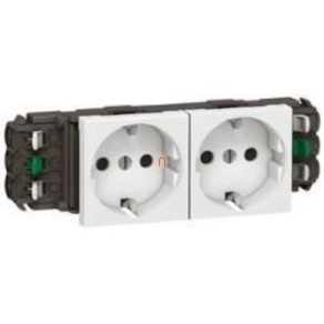   Priză LeGrand Program Mosaic 2x2P+F, arc colorat, finisaj alb - 77290