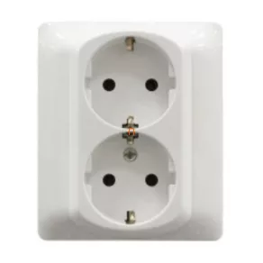   Legrand 771033 Galea Life priză 2x2P+F (GYV) cu obturator de siguranță cu arc, alb