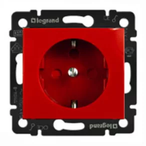 Priză Legrand Valena 2P+F roșie - 774327
