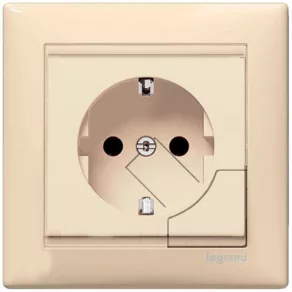   Buton Legrand Valena 2P+F, neclasificabil, culoare ivoriu - 774395