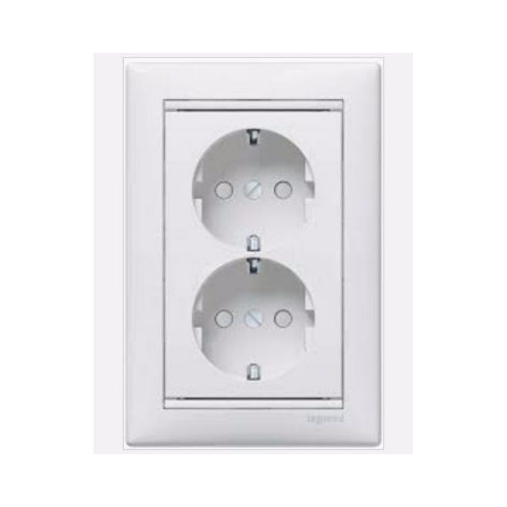 Legrand Valena 2x2P+F (GYV) priză de siguranță cu obturator (GYV) priză de siguranță cu obturator alb (774427)