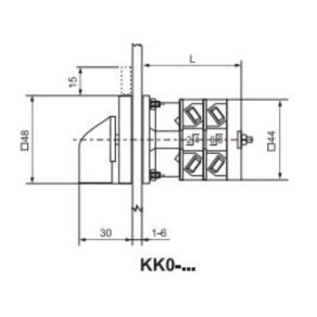  Pe baza numărului unic de decodare, comutator manual cu mâner 20A, IP44 KK0-20-6032
