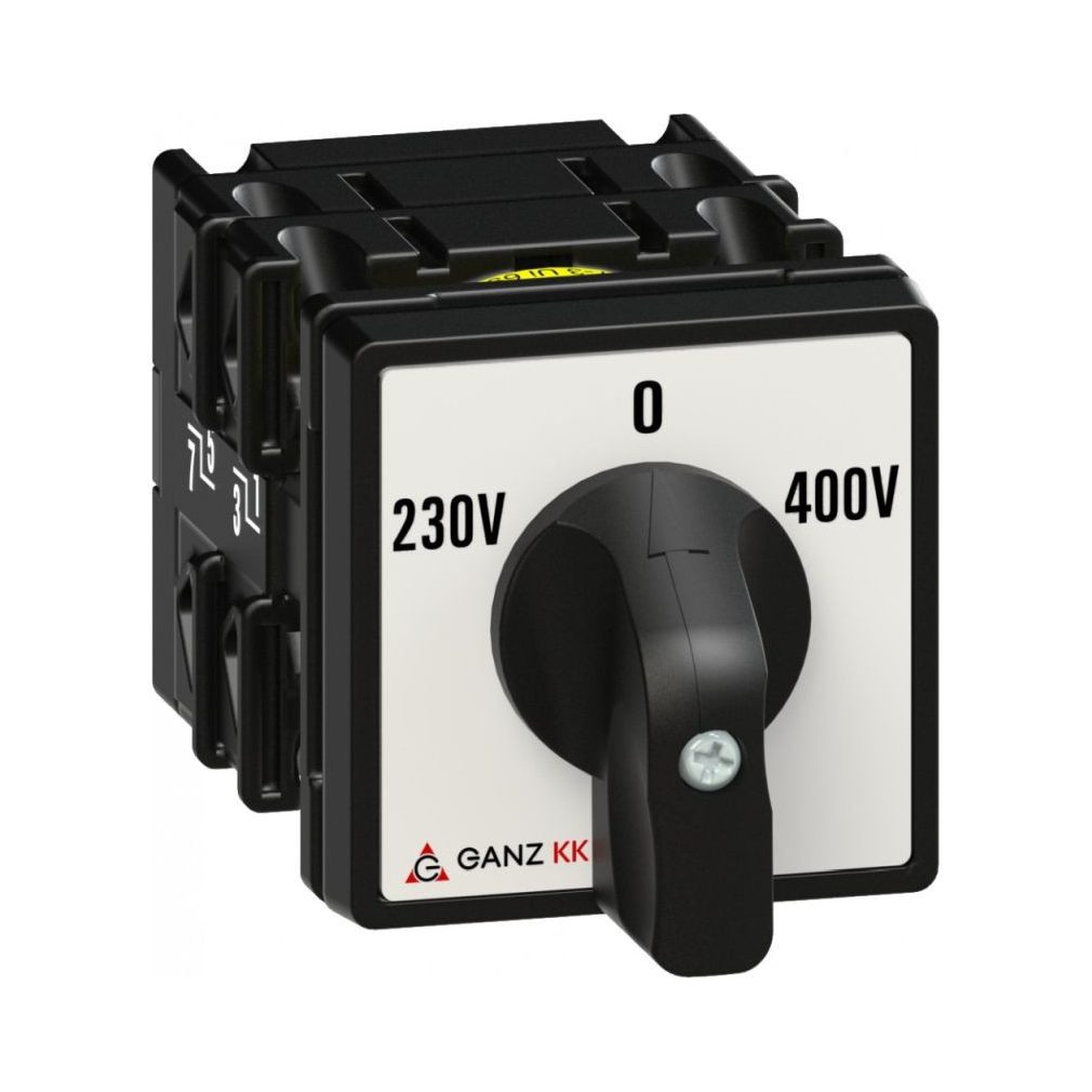 Comutator Ganz, comutator manual cu mâner 20A, 230V-0-400V IP44, 2P (KK0-20-6066)