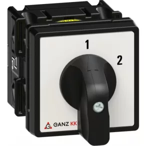   Ganz KK0-20-6476 Comutator fără poziție 0, comutator manual cu mâner 20 A, inscripție 1-2, IP44, 1P