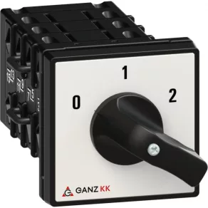   Ganz KK1-32-6013 Comutator de motor, comutator manual cu mâner, 32 A, pentru motoare cu bobinare Dahlander cu două ture, IP44
