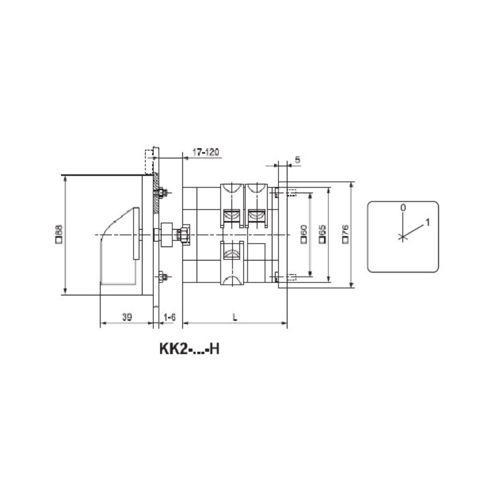 Comutator Ganz BE-KI cu mâner 40A, IP65, 3P (KKE2-40-6002)