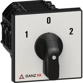   Ganz KK2-63-6006 Comutator cu 0 poziții, comutator manual cu mâner 63 A, inscripție 1-0-2, IP44, 3P