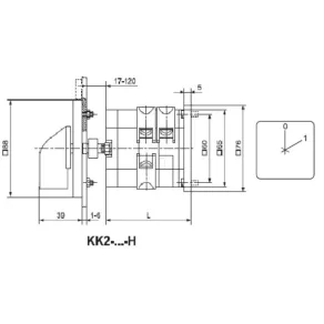   Întrerupător Ganz KKE2-63-6002, întrerupător manual cu mâner, 63 A, IP65, 3P