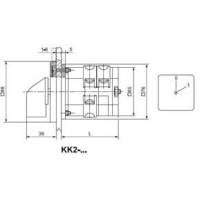   Ganz KKE2-63-6096 Comutator ON-OFF, comutator manual cu mâner 63 A, IP65, 4P