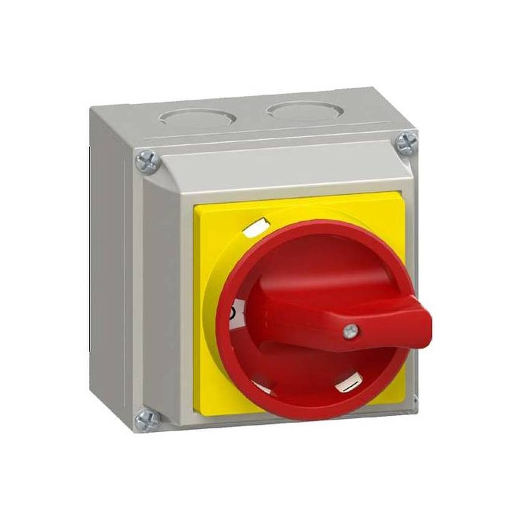 Comutator de oprire de urgență Ganz, comutator manual în carcasă 20A, IP65, 3P, KKMV0-20-9022