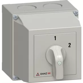   Ganz KKM1-32-6004 Comutator fără poziție 0, comutator manual în carcasă, 32 A, inscripție 1-2, IP65, 3P