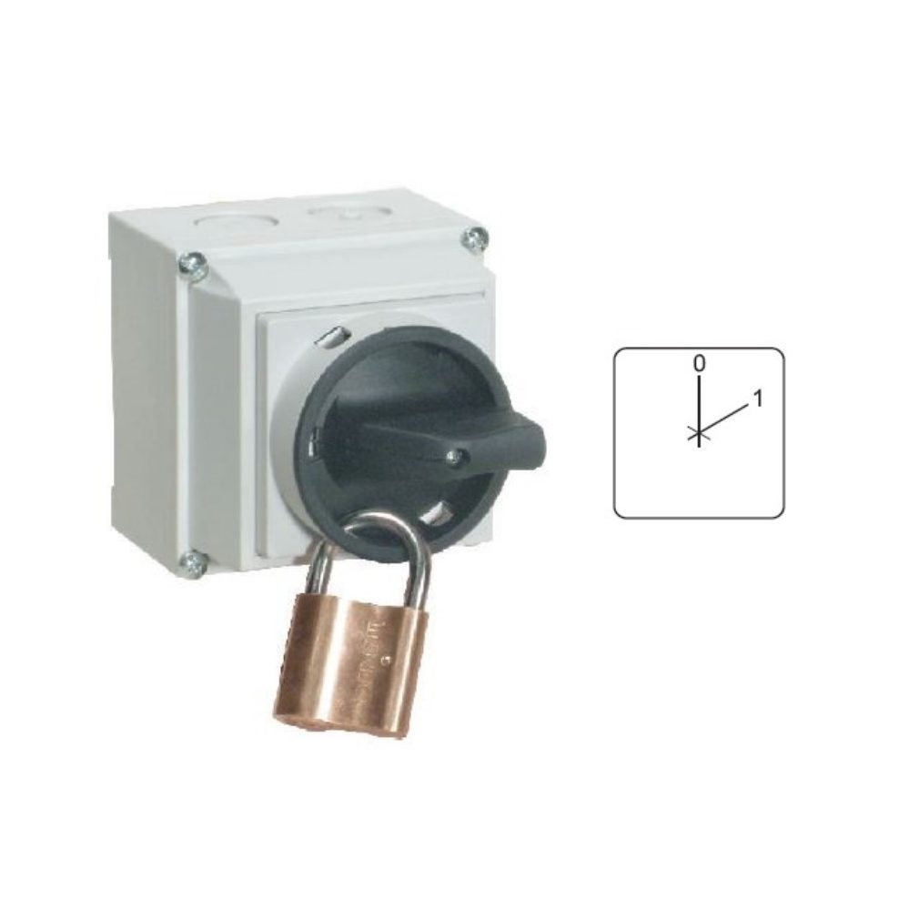 Comutator Ganz BE-KI, în carcasă, comutator manual cu blocare 32A, IP65, 3P (KKML1-32-6002)