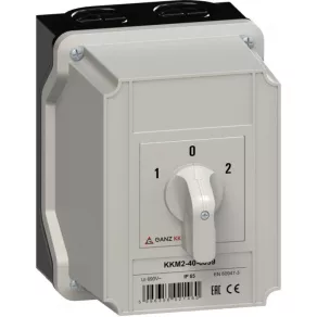   Ganz KKM2-40-6099 Comutator cu 0 poziții, comutator manual în carcasă, 40 A, inscripție 1-0-2, IP65, 4P