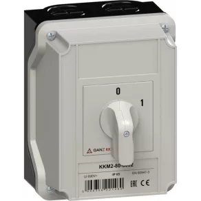   Întrerupător Ganz KKM2-80-6002, întrerupător manual în carcasă, 80 A, IP65, 3P