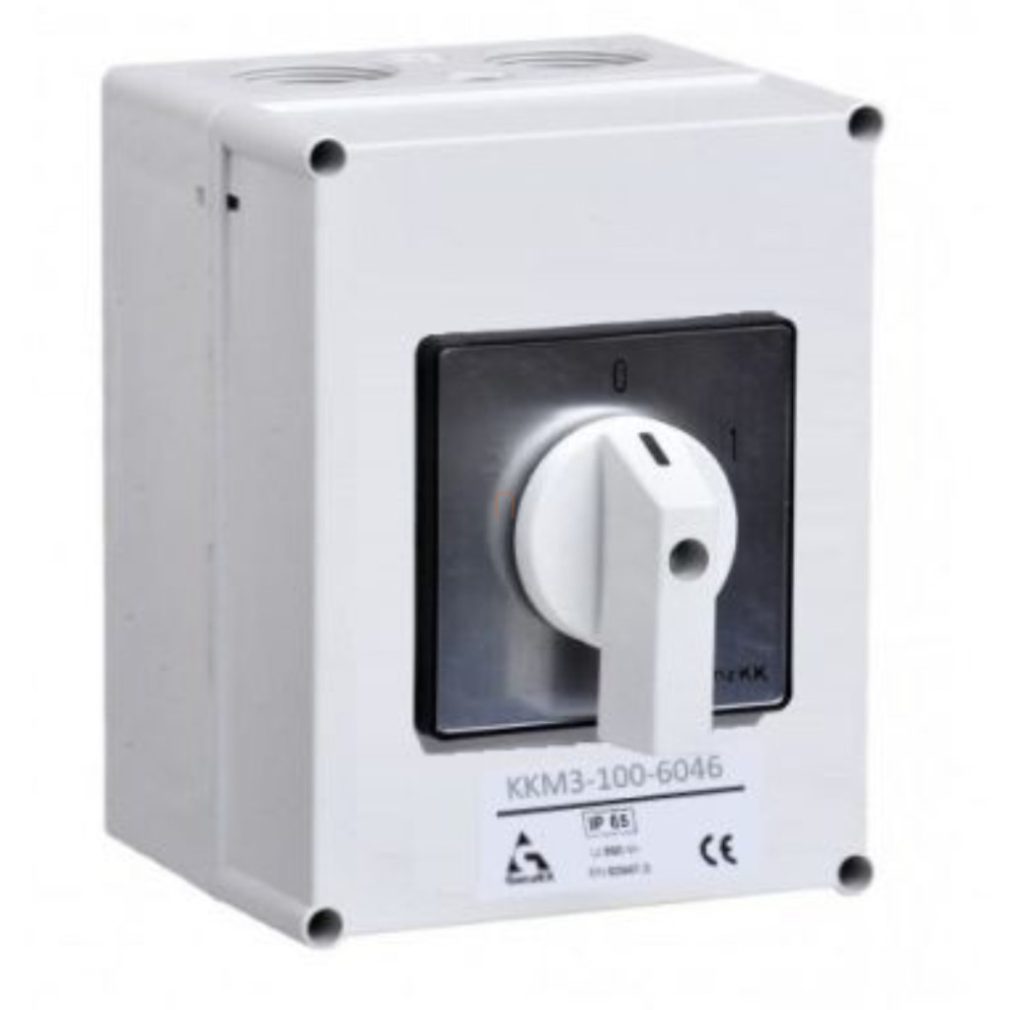 KKM3-100-6046 Comutator on-off, 100A, IP65, 4P, în carcasă, Ganz