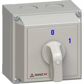   Întrerupător de pornire-oprire Ganz, întrerupător manual în carcasă 20 A, IP65, 3P, din oțel inoxidabil (KKM0-20-6002)