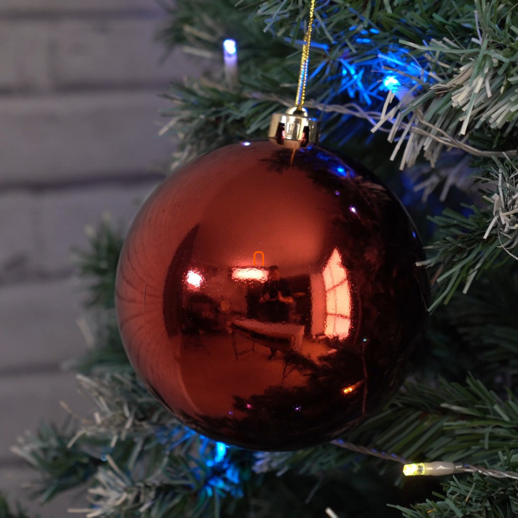 Ornament de Crăciun în culoare burgund strălucitor, 15 cm