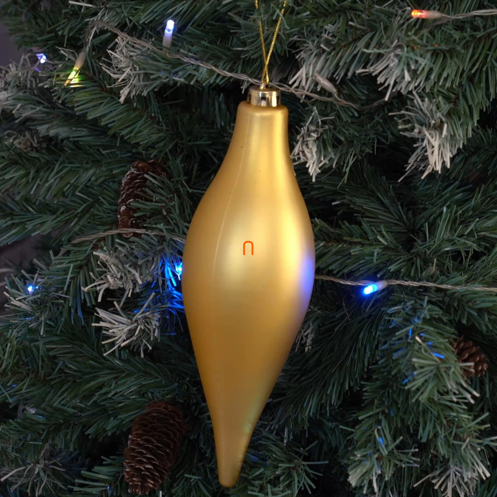 Ornament de Crăciun în formă de picătură, auriu mat - 30 cm