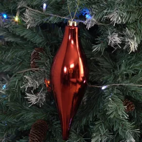   Ornament pentru brad de Crăciun, de culoare vișinie, în formă de picătură – 30 cm
