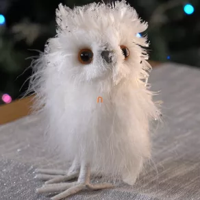 Bufniță de zăpadă de Crăciun, 19 cm