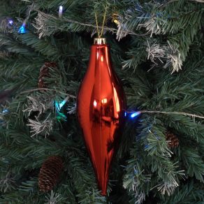   Decorațiune pentru brad de Crăciun, roșie, în formă de lacrimă - 30 cm