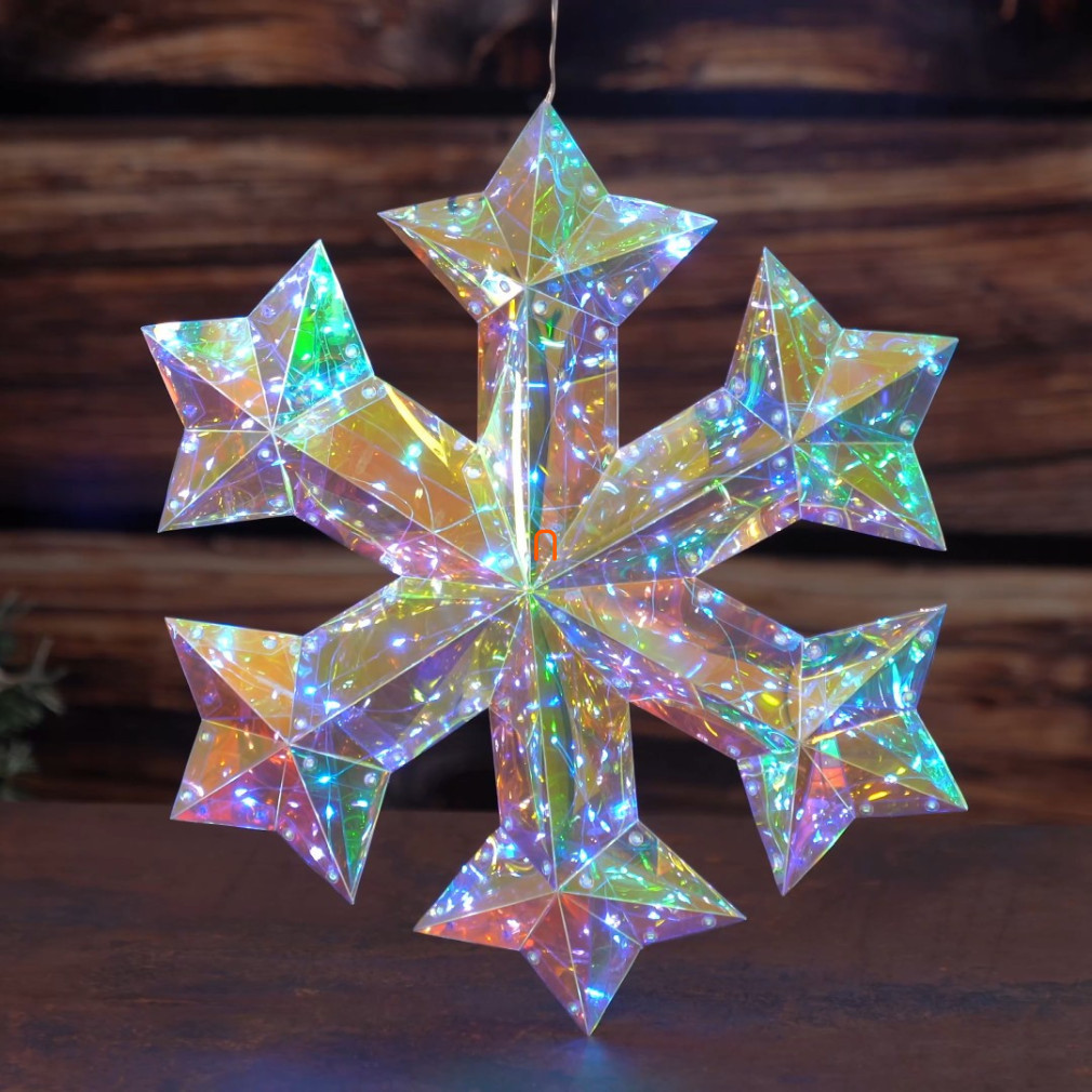 Fulgi de zăpadă LED irizate de Crăciun, 39x45 cm - QX-Impex 432764