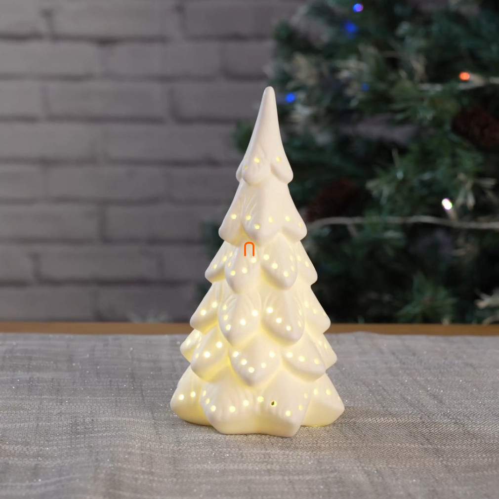 Bălegar de Crăciun din ceramică iluminat 17cm