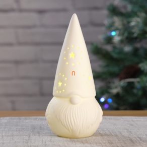 Elf de Crăciun din ceramică iluminat, 19,4 cm