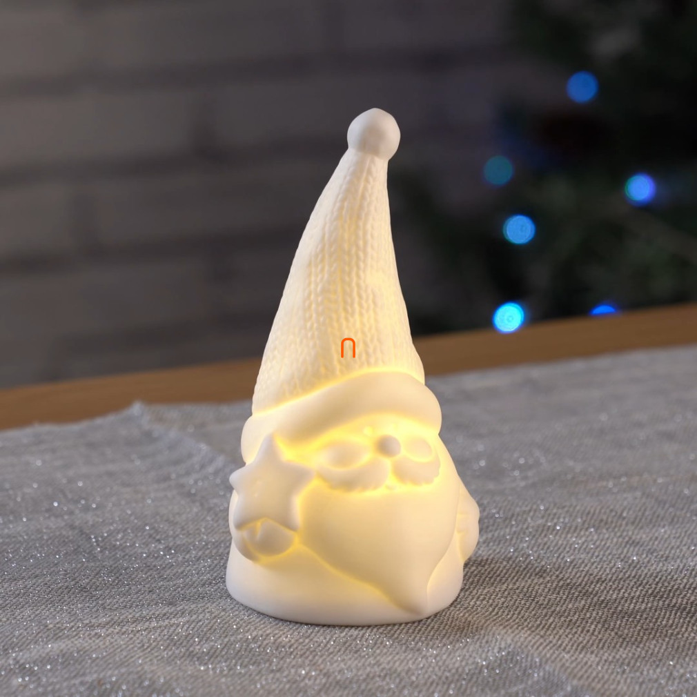 Crăciun luminoasă din ceramică Moș Crăciun 14cm