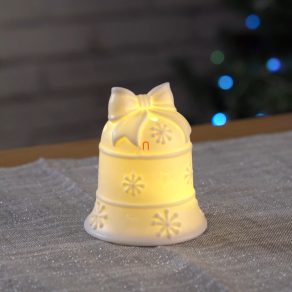 Clopoțel ceramic iluminat de Crăciun 10 cm