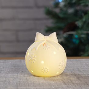 Biluță ceramică iluminată de Crăciun 9,4 cm