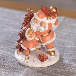 Moș Crăciun cu brad de Crăciun 10 cm