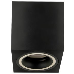 Spot de tavan pătrat, negru - Kobald Rábalux 071163
