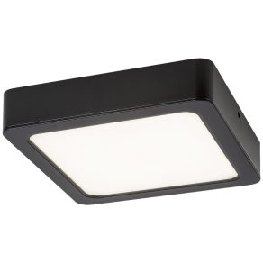   Lampă LED pătrată pentru tavan, neagră, 12x12 cm - Shaun 2 Rábalux 071201