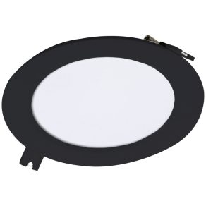   Panou LED încastrat în tavan, lumină albă caldă, 6W, negru, 12 cm - Shaun 2 Rábalux 071225