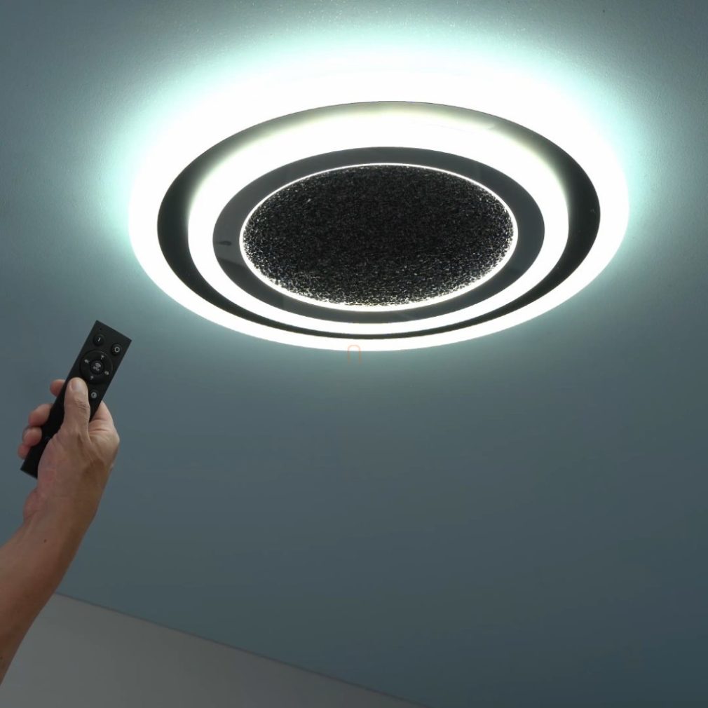 Lampa LED de tavan cu telecomandă, culoare negru-crom, 45 cm - Taneli 2 Rábalux 71316