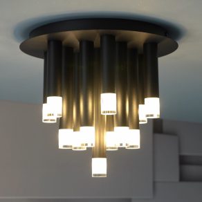   Candelabru minimalist cu 13 socluri, negru - Ramira Rábalux 71354