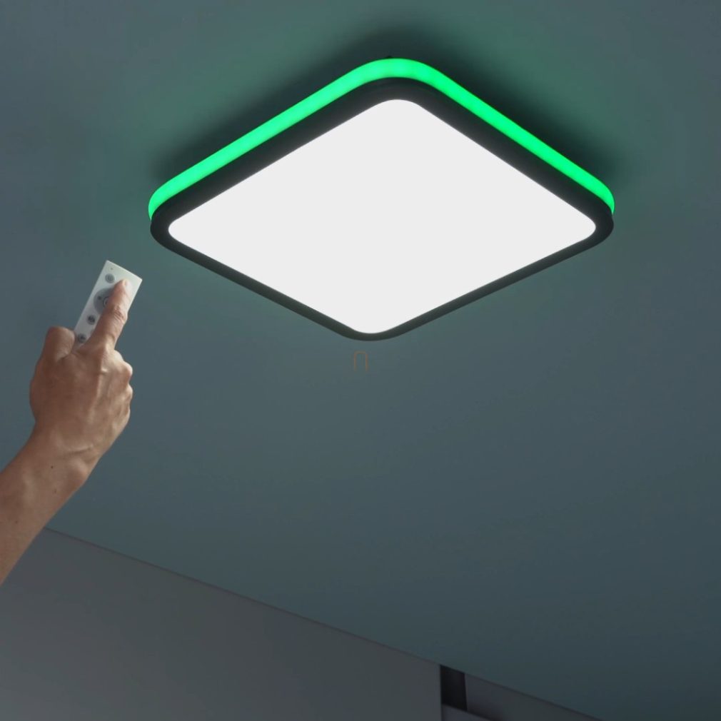 Lampă LED RGBW pentru tavan, controlabilă prin telecomandă, cu iluminare exterioară a cadrului - Serkan Rábalux 71399