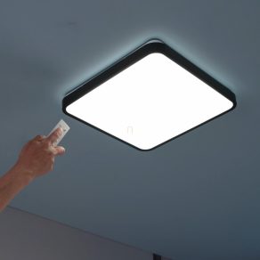   Lampă LED de tavan cu telecomandă, culoare neagră - Alenzo Rábalux 71434